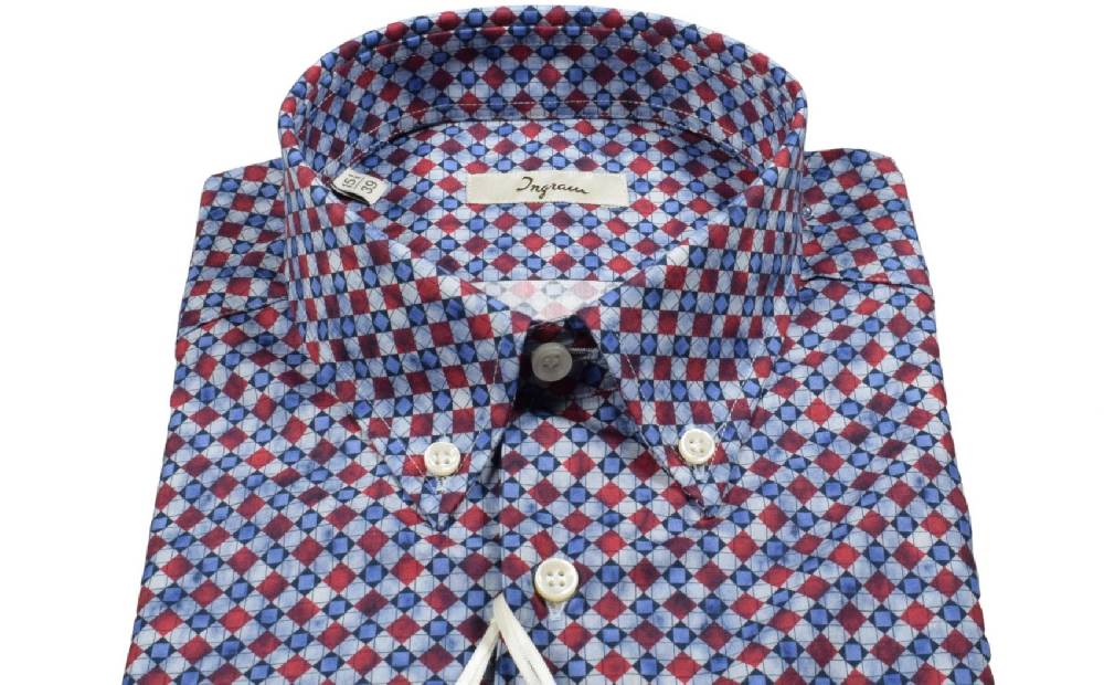 Ingram Camicia Ingram Button Down Fantasia Geometrica