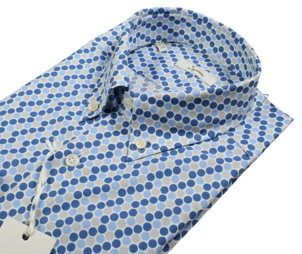 Ingram Camicia Ingram Button Down Fantasia Geometrica Cotone Stretch