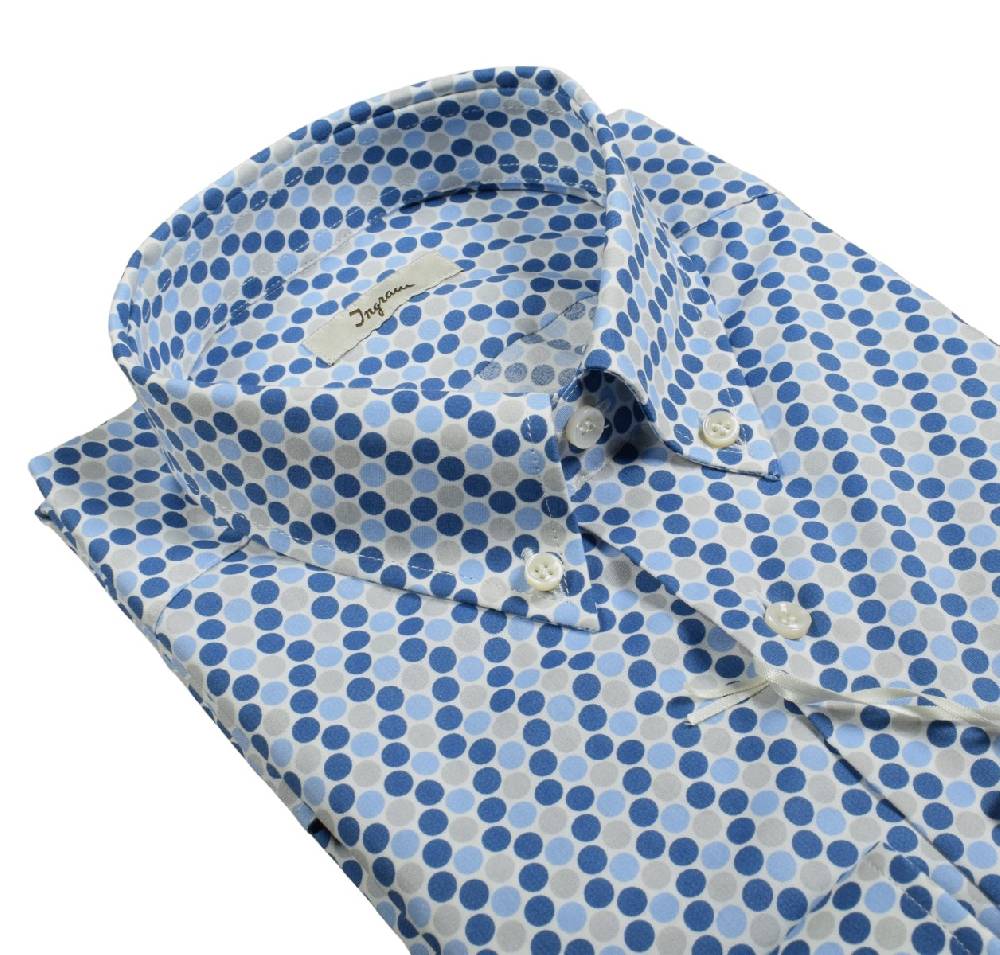 Ingram Camicia ingram button down fantasia geometrica cotone stretch