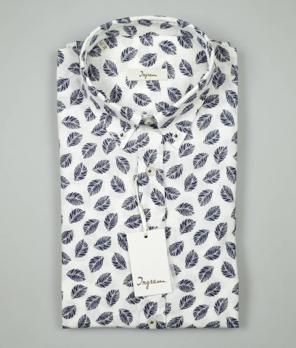 Ingram Camicia Ingram Button Down Regular Fit Cotone E Lino