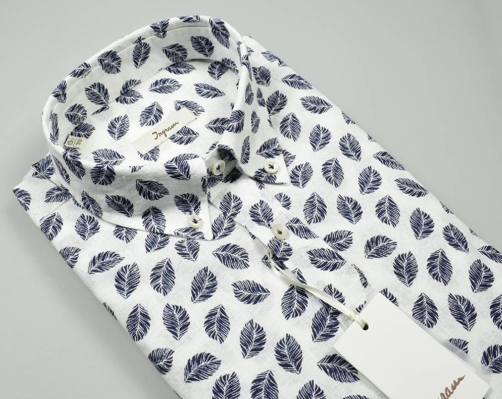 Ingram Camicia ingram button down regular fit cotone e lino