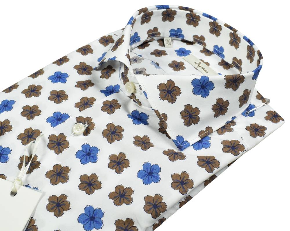 Ingram Camicia Ingram Fantasia Floreale In Puro Cotone Slim Fit