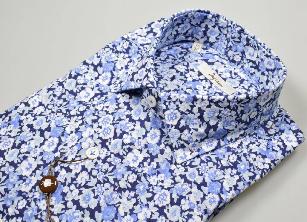 Ingram Camicia Ingram In Cotone Regular Fit Con Disegno Floreale Stampato