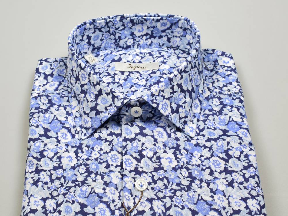 Ingram Camicia Ingram In Cotone Regular Fit Con Disegno Floreale Stampato