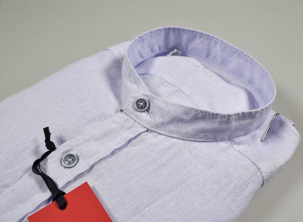Ingram Camicia Ingram In Puro Lino Lavato Collo Alla Coreana Regular Fit In Tre Colori