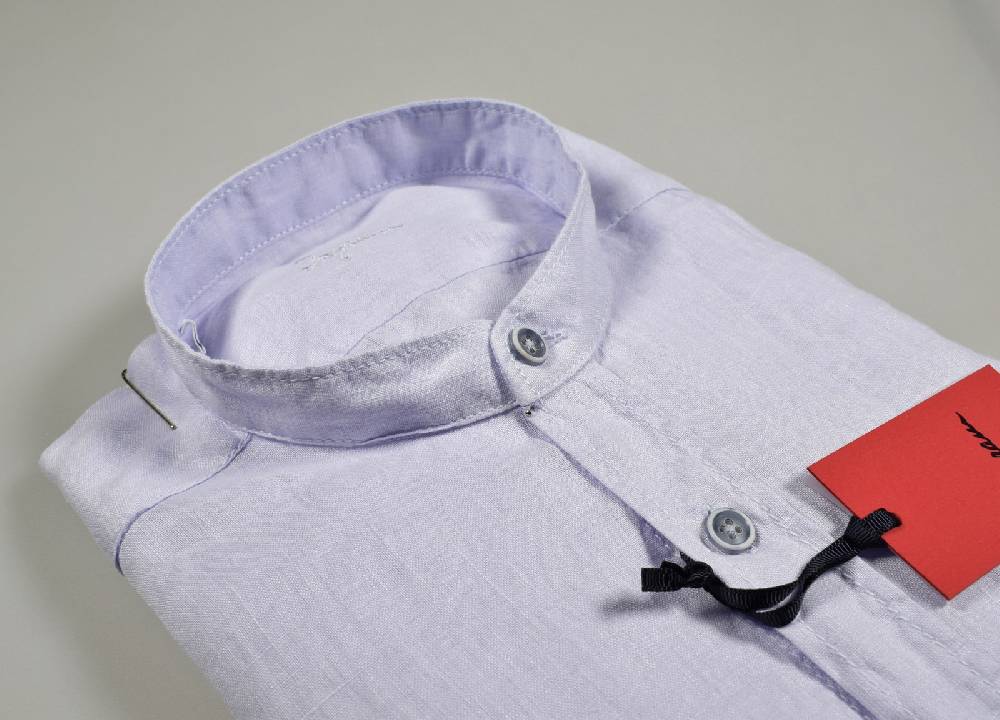Ingram Camicia ingram in puro lino lavato collo alla coreana regular fit in tre colori