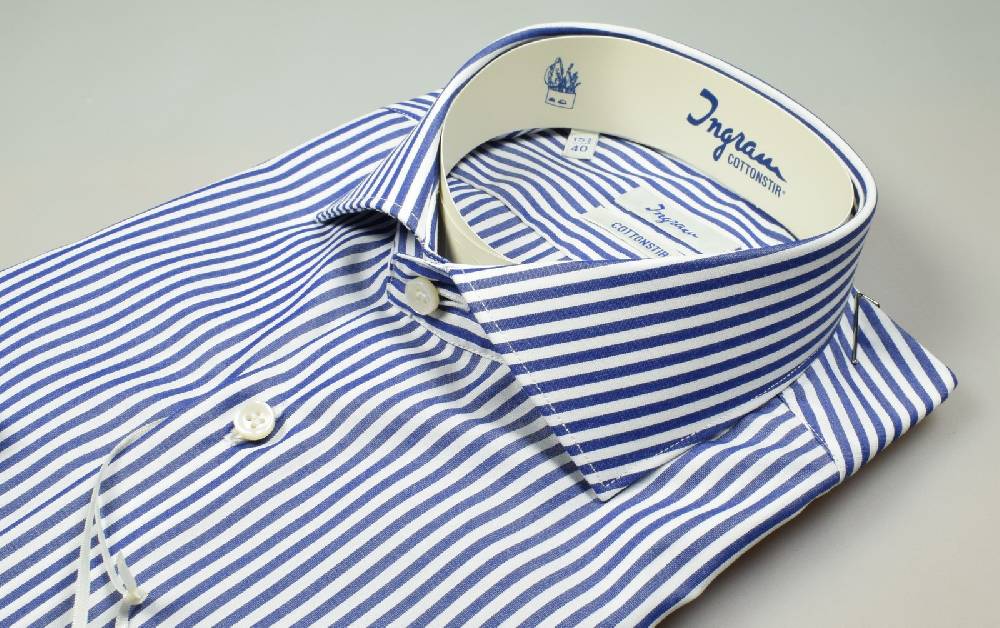 Ingram Camicia Ingram No Stiro A Righe Azzurro Slim Fit