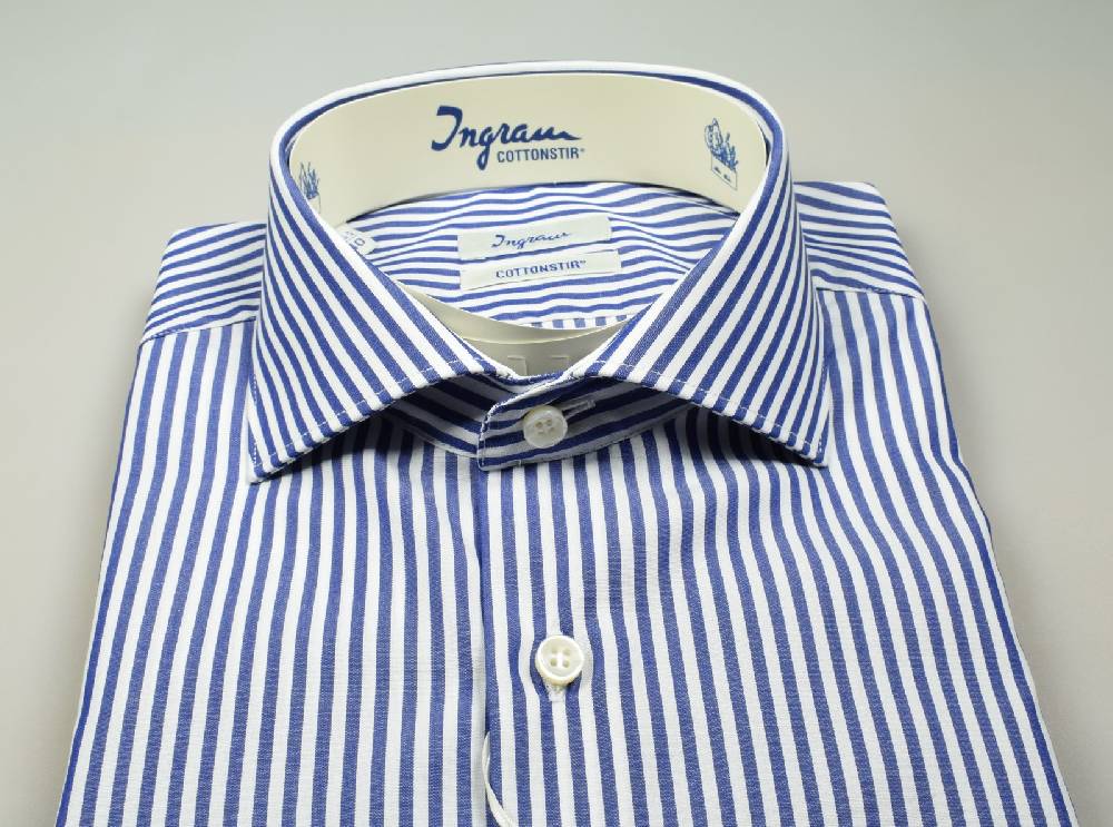 Ingram Camicia Ingram No Stiro A Righe Azzurro Slim Fit