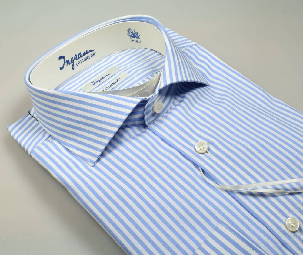 Ingram Camicia ingram no stiro a righe celeste slim fit