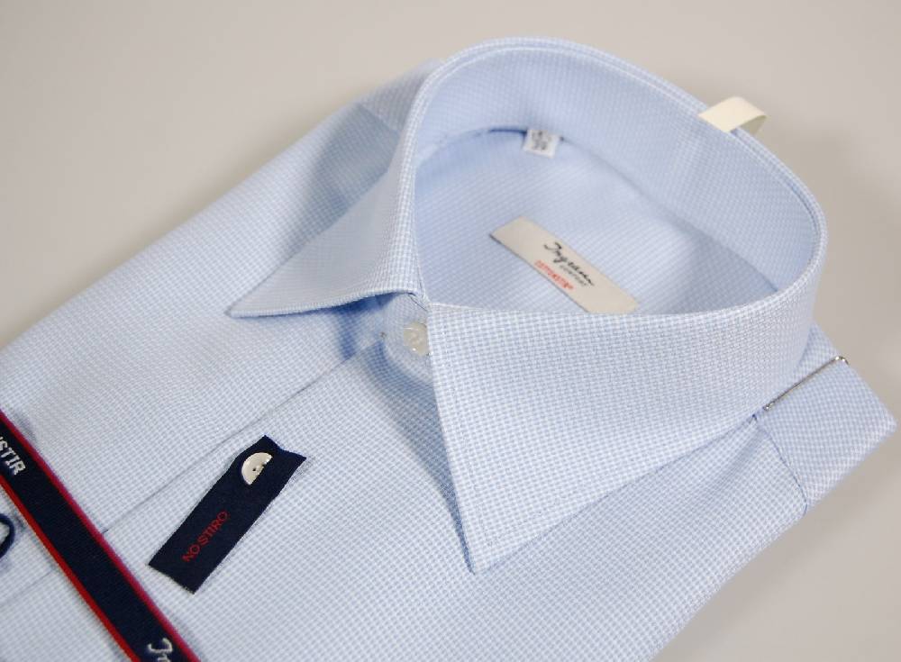 Ingram Camicia ingram no stiro celeste micro disegno vestibilità regolare