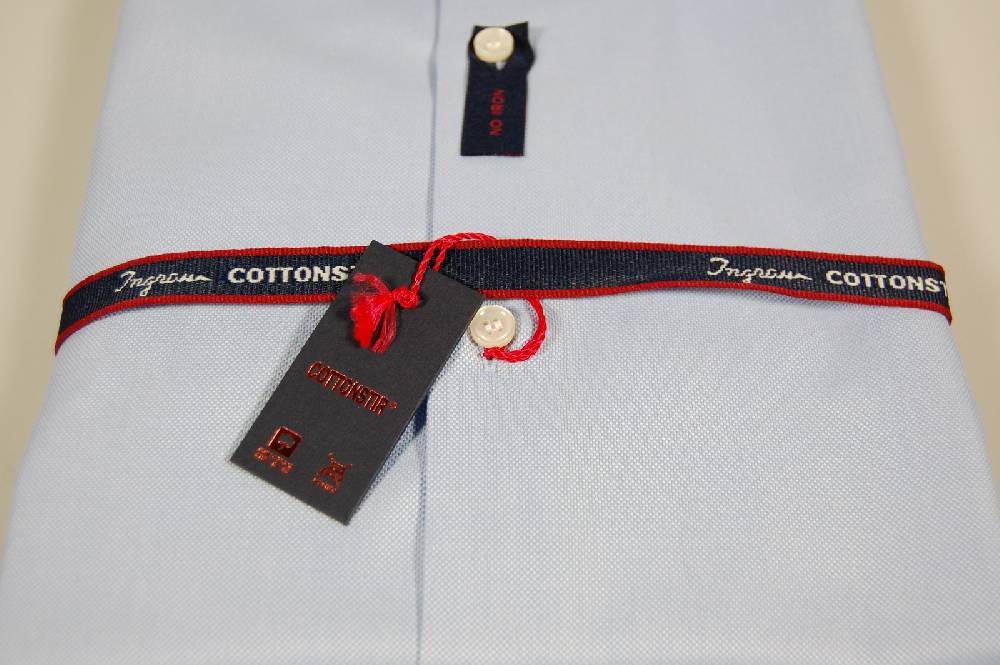 Ingram Camicia Ingram No Stiro In Cotone Oxford Celeste