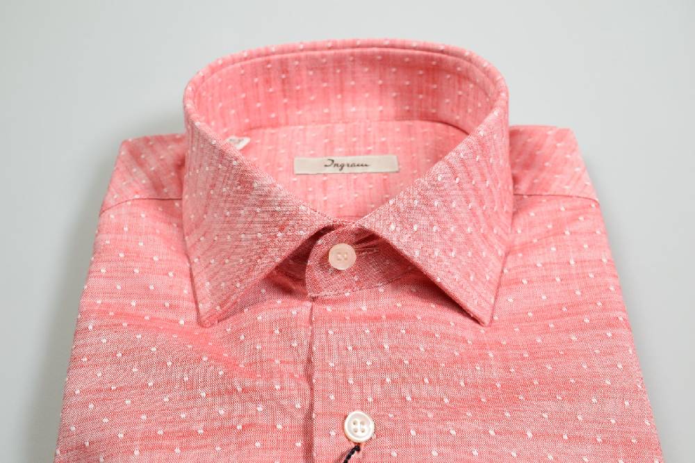Ingram Camicia ingram slim fit a pois in puro cotone quattro colori