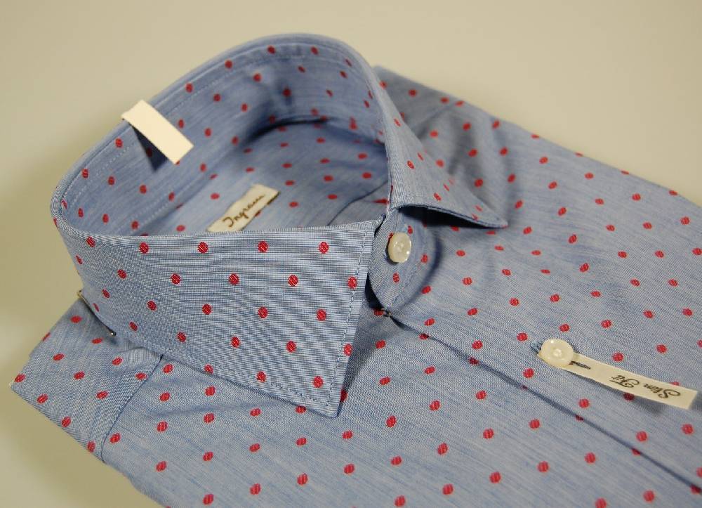 Ingram Camicia ingram slim fit azzurra con disegno rosso