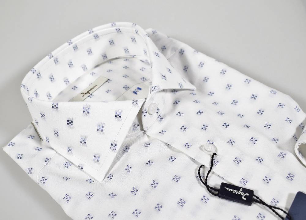 Ingram Camicia ingram slim fit bianca con disegno blu
