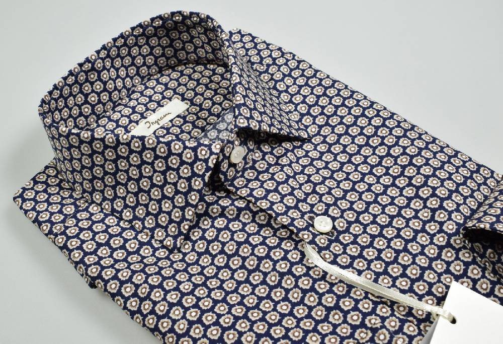 Ingram Camicia ingram slim fit blu fantasia stampata in puro cotone