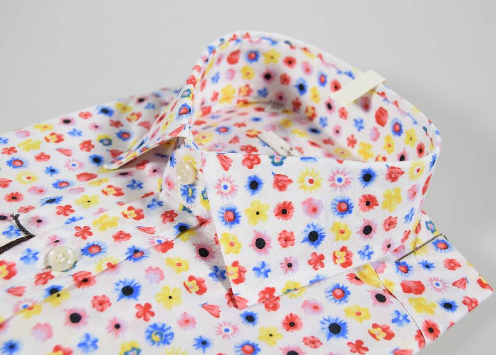 Ingram Camicia Ingram Slim Fit Fantasia Florale Multicolor Cotone Stretch