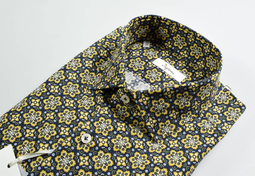 Ingram Camicia Ingram Slim Fit Fantasia Floreale Puro Cotone