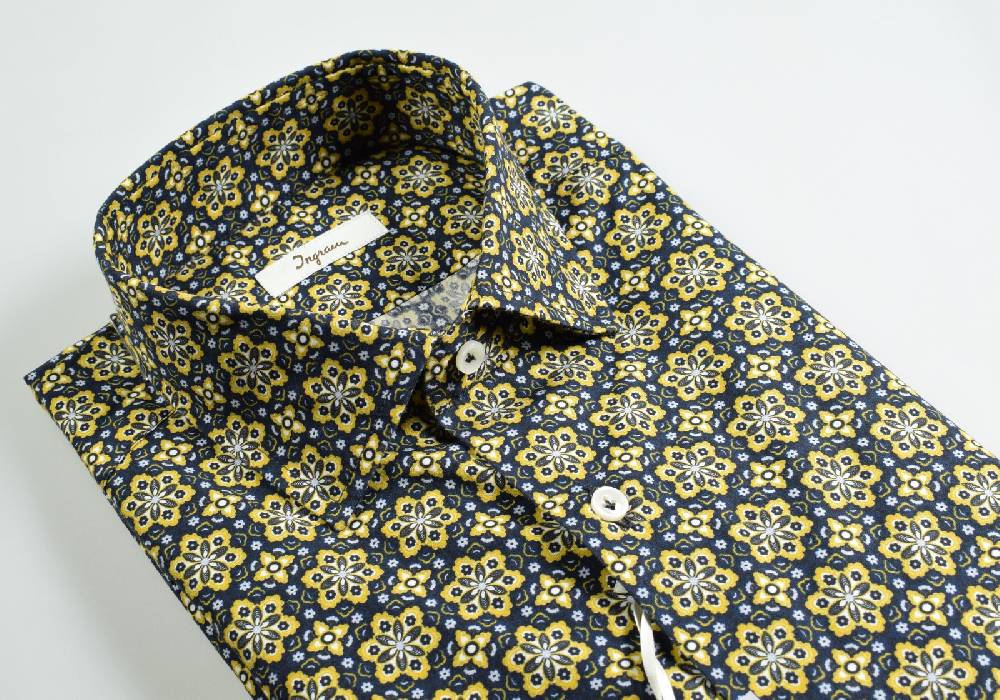 Ingram Camicia Ingram Slim Fit Fantasia Floreale Puro Cotone