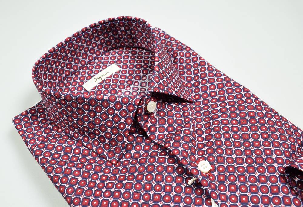 Ingram Camicia ingram slim fit fantasia geometrica bordeaux