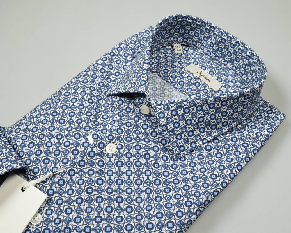 Ingram Camicia Ingram Slim Fit In Puro Cotone Stampato