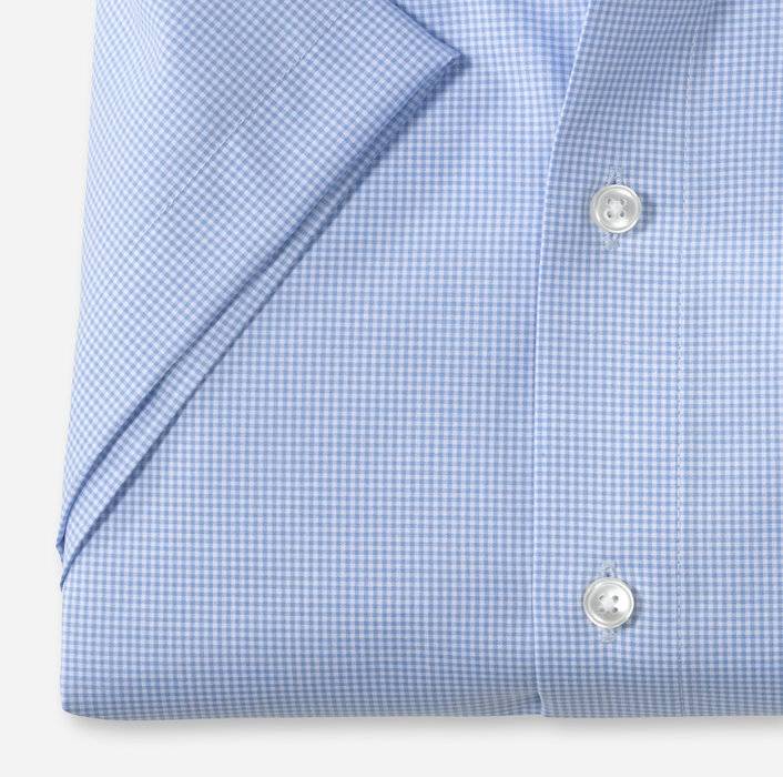 Olymp Camicia Manica Corta Olymp A Quadretti In Cotone Facile Stiro Modern Fit