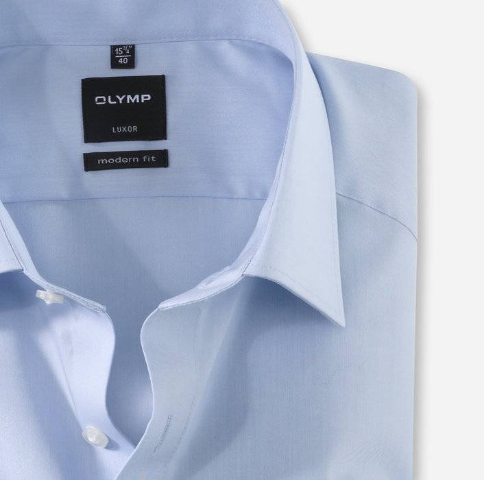 Olymp Camicia Manica Corta Olymp In Cotone Chambray Super Leggero