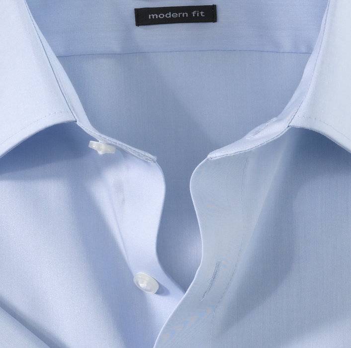 Olymp Camicia Manica Corta Olymp In Cotone Chambray Super Leggero