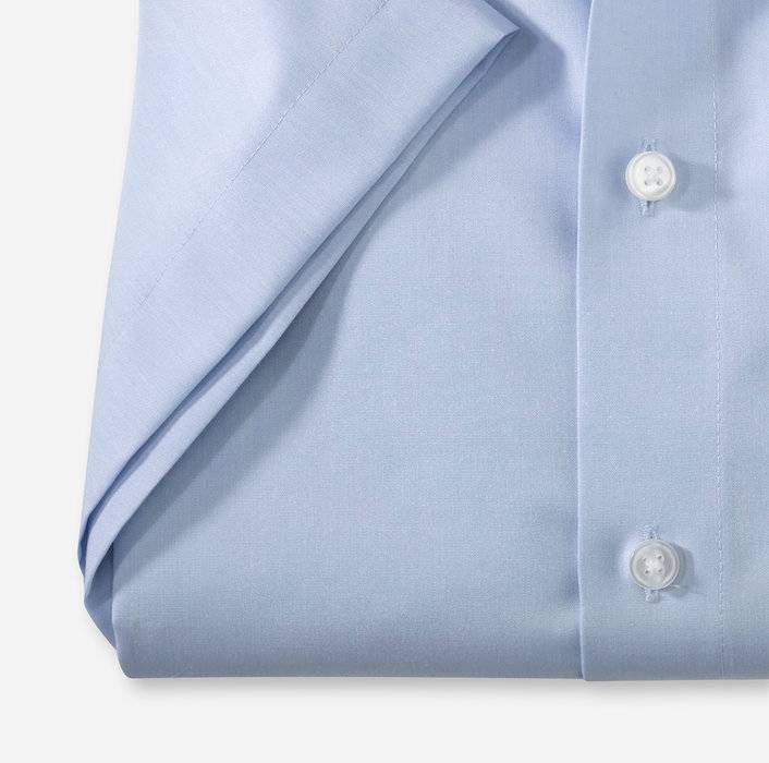 Olymp Camicia Manica Corta Olymp In Cotone Chambray Super Leggero