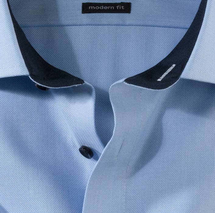 Olymp Camicia Manica Corta Olymp In Puro Cotone Operato No Stiro Modern Fit