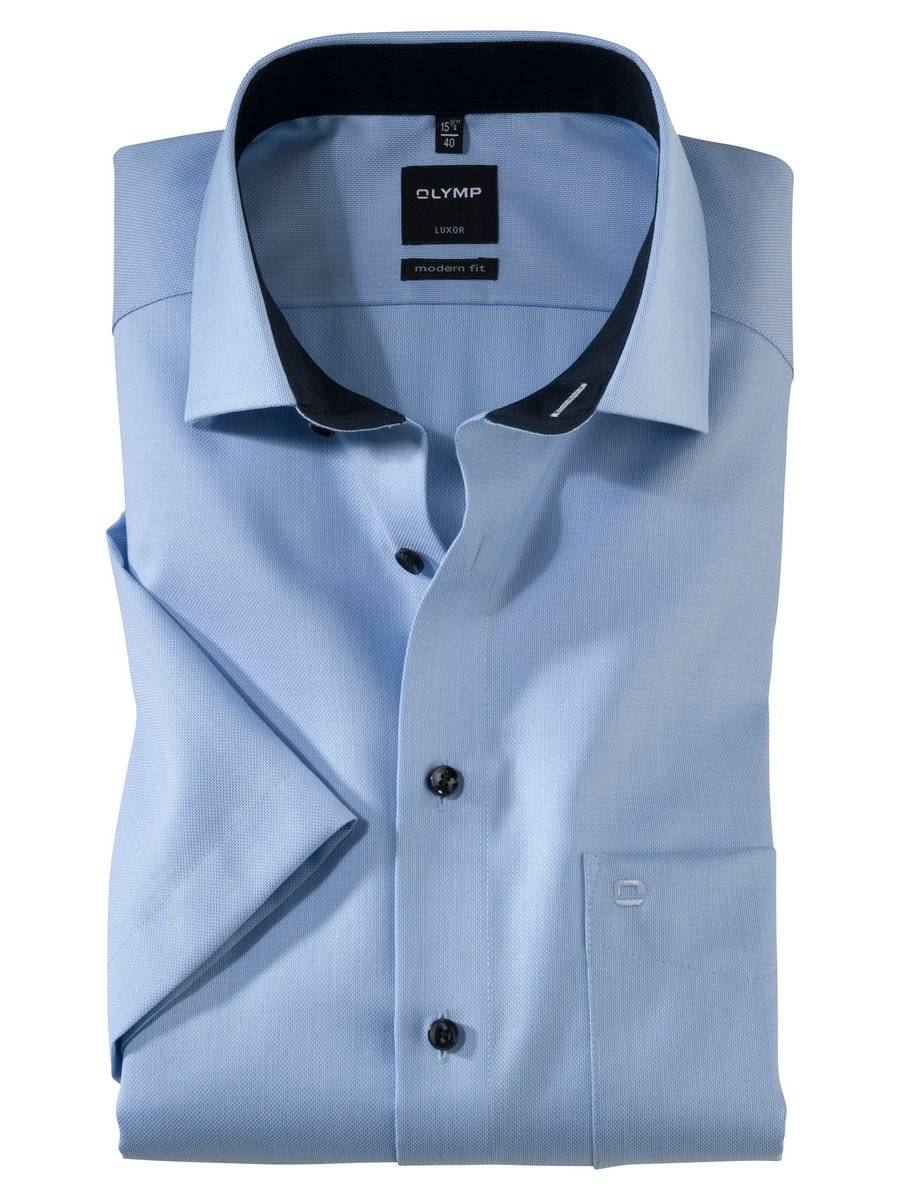 Olymp Camicia manica corta olymp in puro cotone operato no stiro modern fit