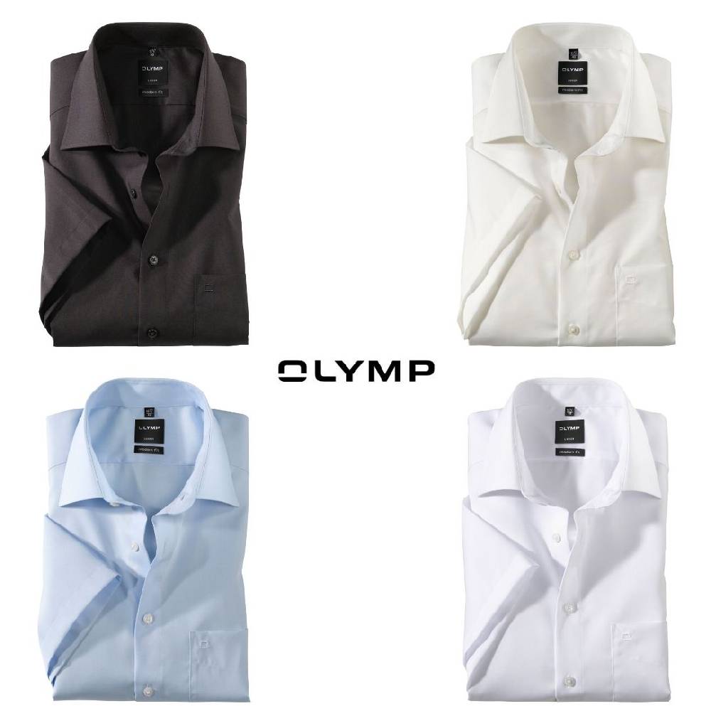 Olymp Camicia maniche corte olymp modern fit in cotone no stiro