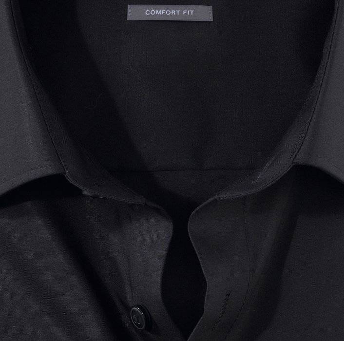 Olymp Camicia Nera Comfort Fit Olymp Luxor Puro Cotone Facile Stiro