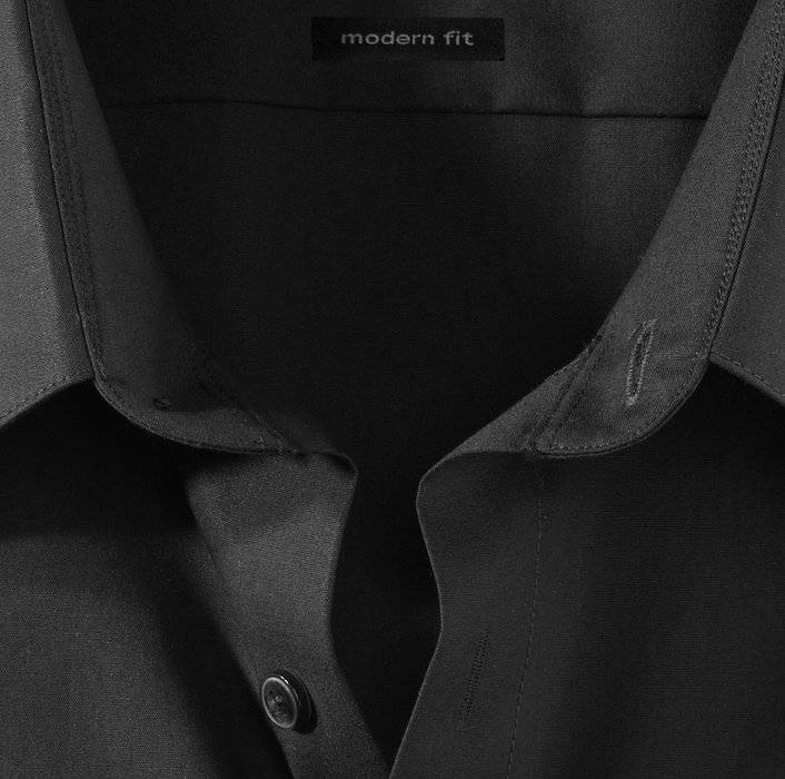 Olymp Camicia Nera Olymp Cotone Facile Stiro Organico Modern Fit
