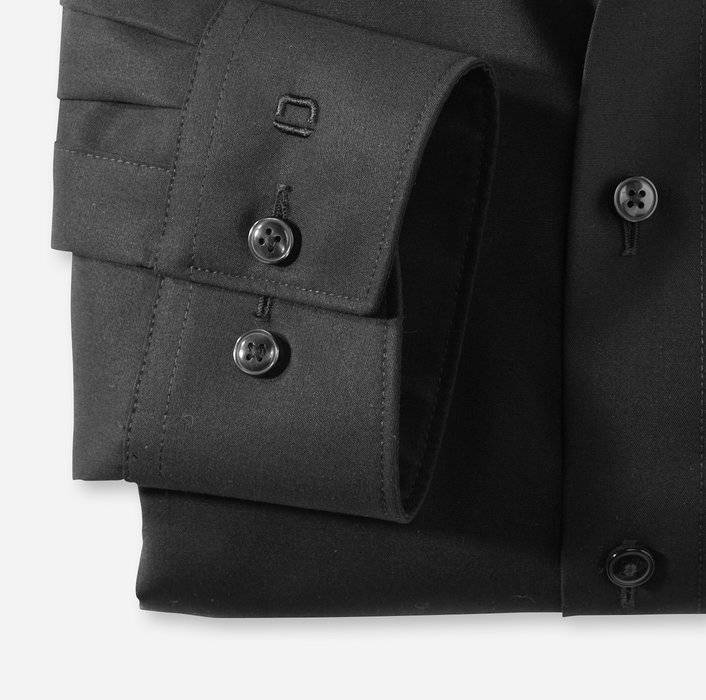 Olymp Camicia Nera Olymp Cotone Facile Stiro Organico Modern Fit