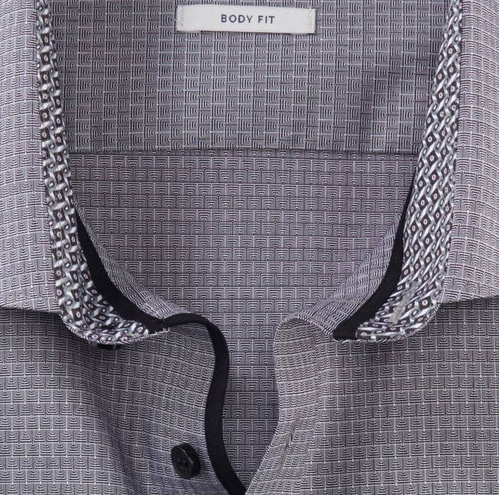 Olymp Camicia Nera Olymp Level Five Slim Fit Cotone Stretch