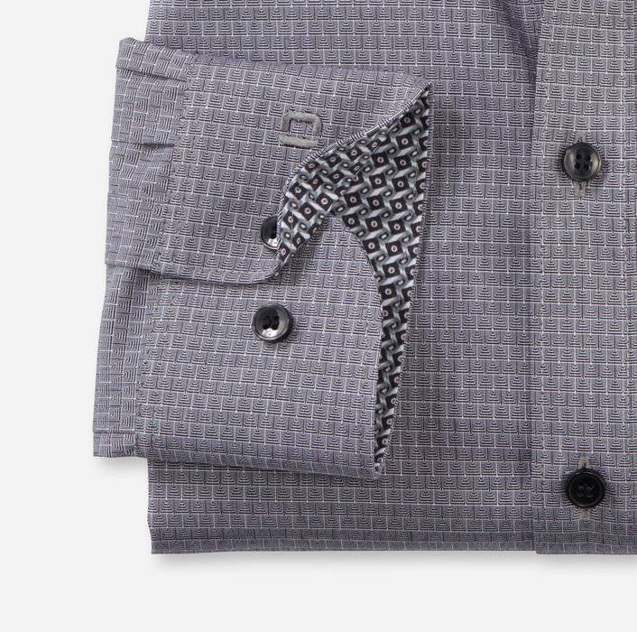 Olymp Camicia Nera Olymp Level Five Slim Fit Cotone Stretch