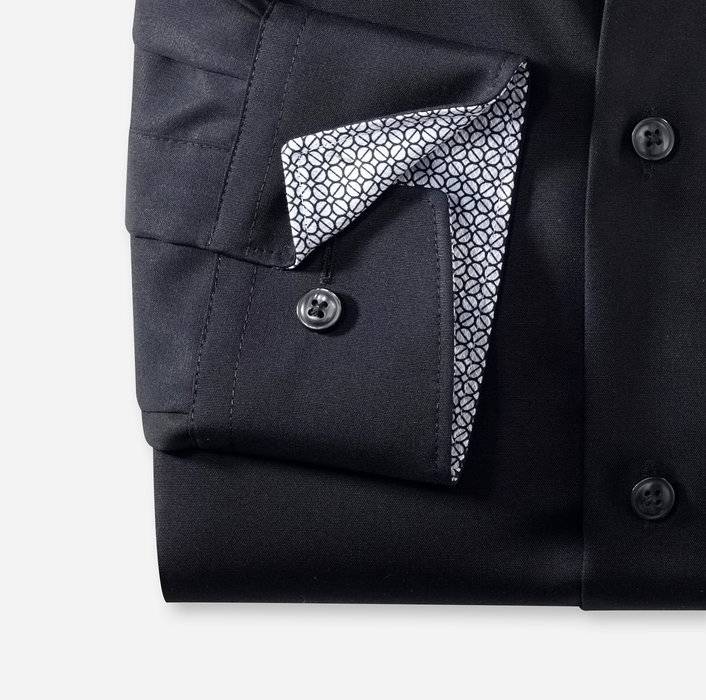 Olymp Camicia Nera Olymp Modern Fit Cotone Organico Facile Stiro