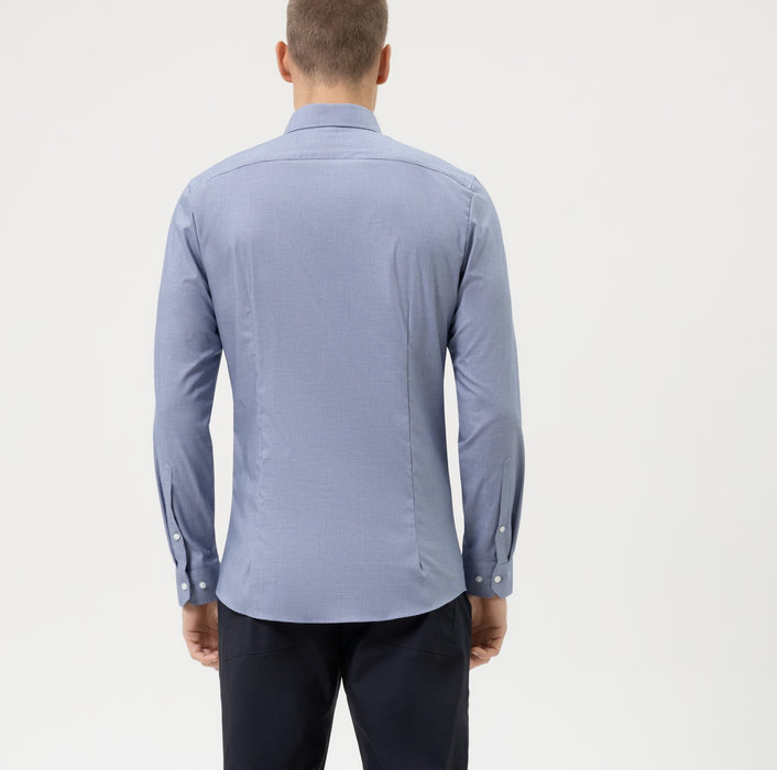 Olymp Camicia Olymp A Quadretti Blu Super Slim Fit Cotone Stretch