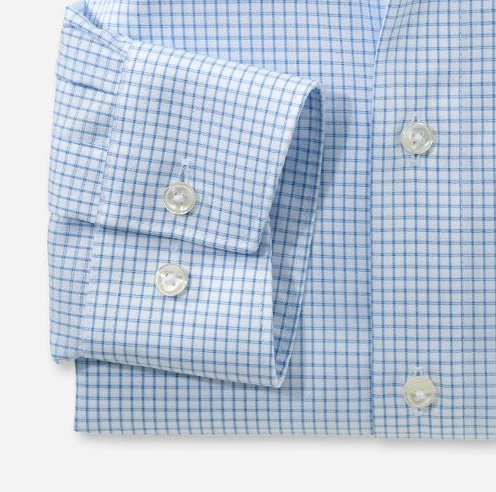 Olymp Camicia Olymp A Quadretti Celeste Modern Fit Puro Cotone