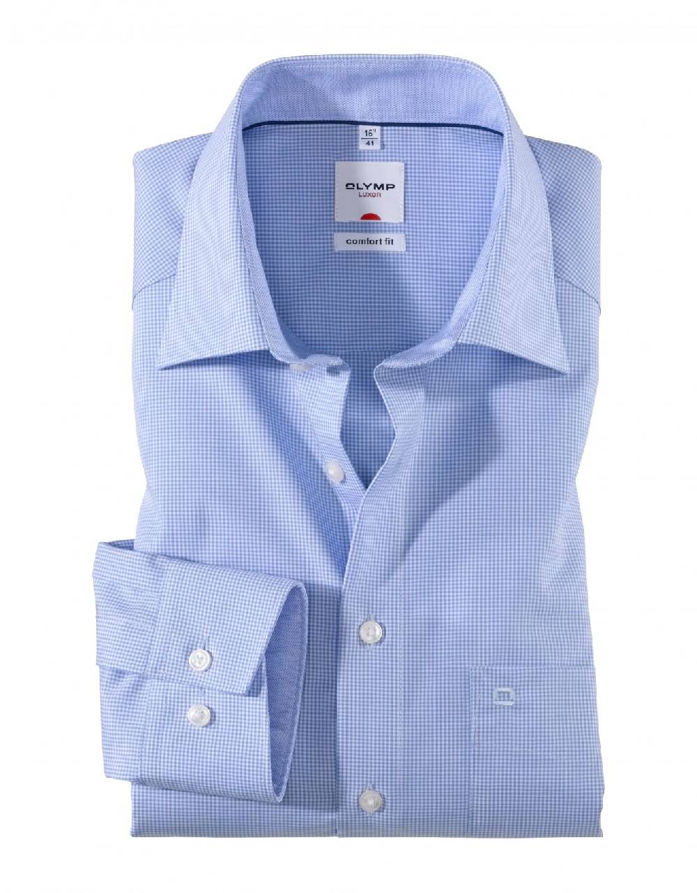 Olymp Camicia olymp a quadretti in cotone facile stiro comfort fit