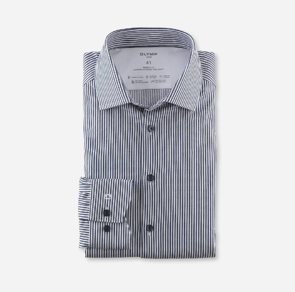 Olymp Camicia olymp a righe blu dynamic flex modern fit