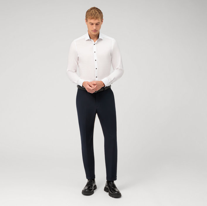 Olymp Camicia Olymp Bianca Level Five Slim Fit Cotone Stretch