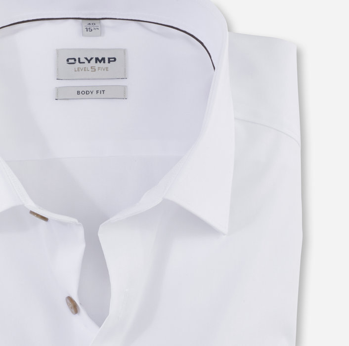 Olymp Camicia Olymp Bianca Slim Fit Con Bottoni Beige