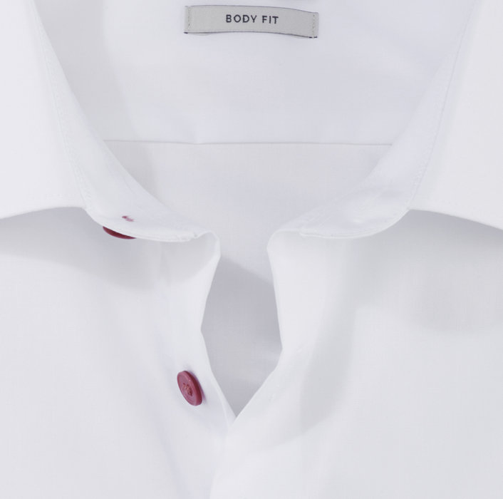 Olymp Camicia Olymp Bianca Slim Fit Con Bottoni Malva