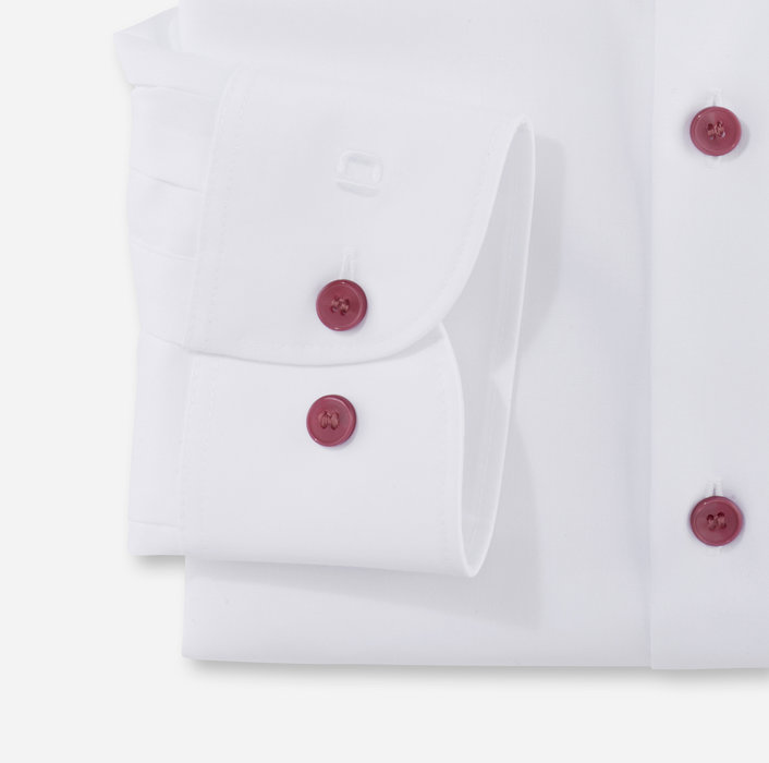 Olymp Camicia Olymp Bianca Slim Fit Con Bottoni Malva