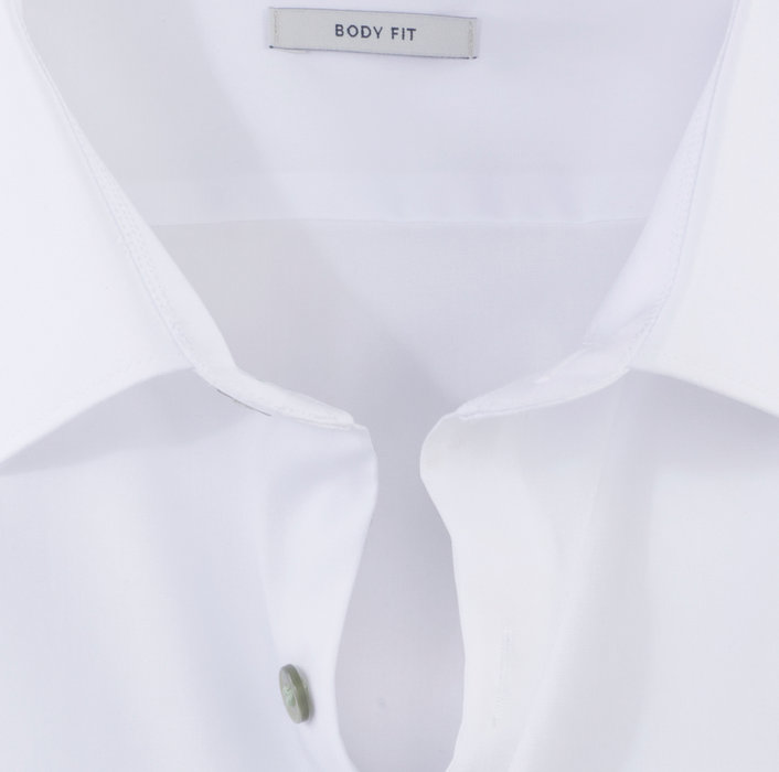 Olymp Camicia Olymp Bianca Slim Fit Con Bottoni Verde