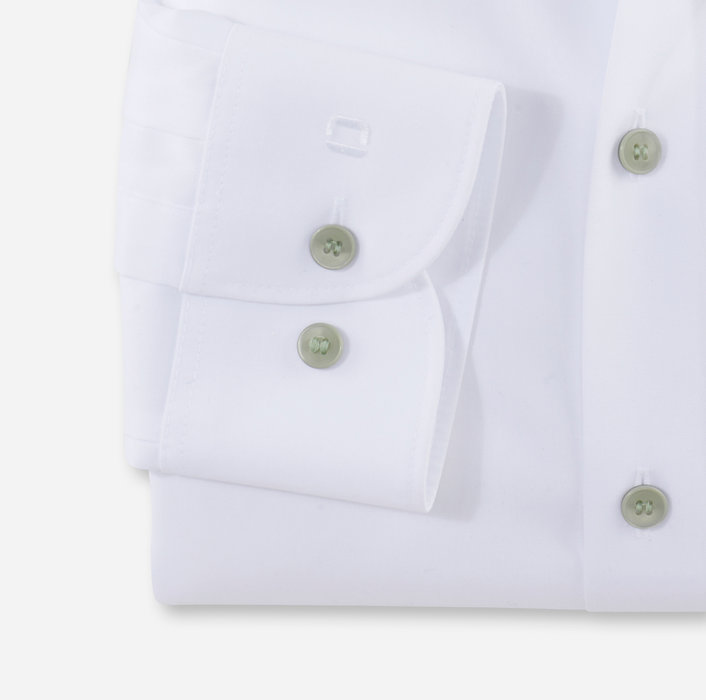 Olymp Camicia Olymp Bianca Slim Fit Con Bottoni Verde