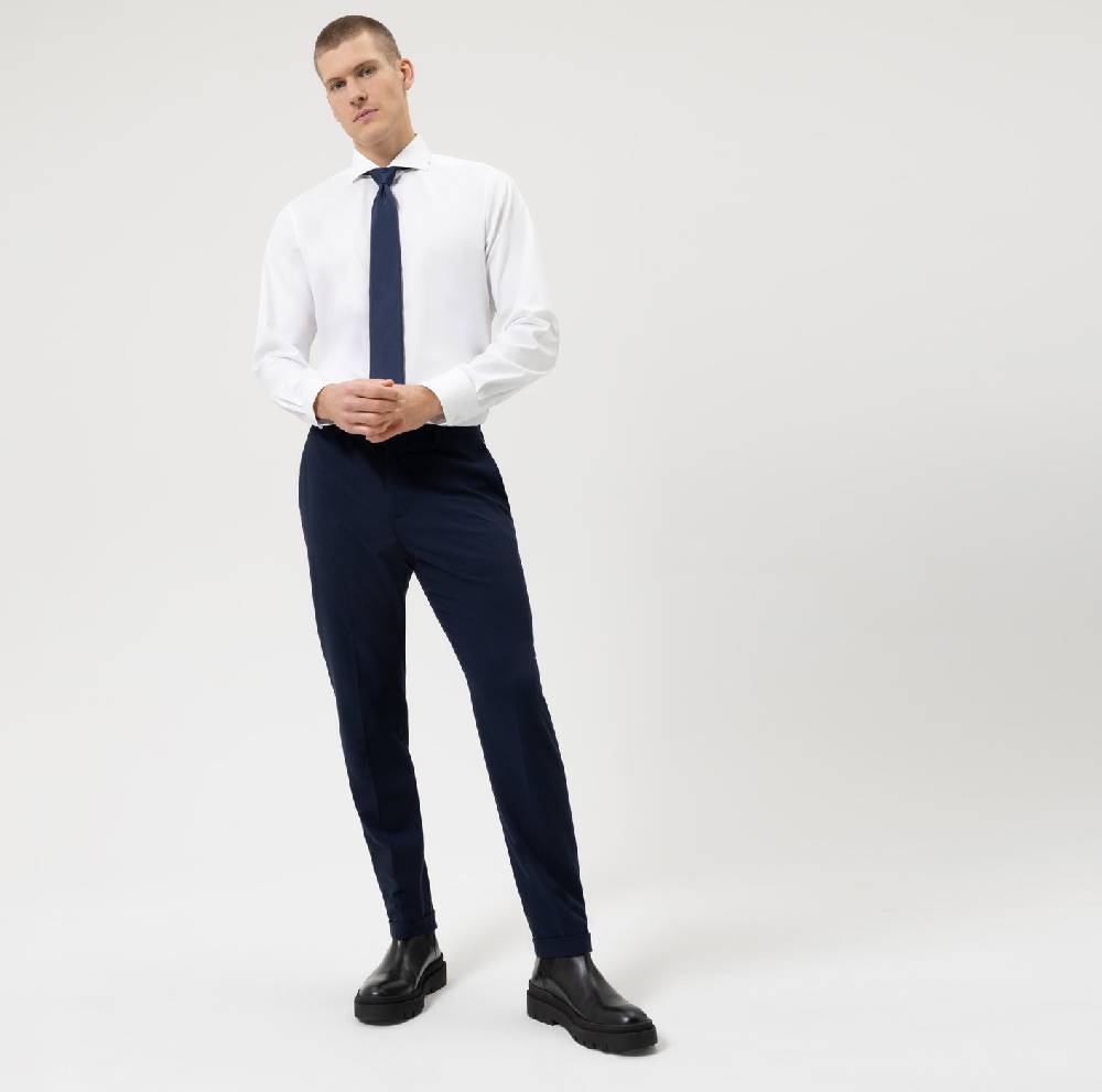 Olymp Camicia Olymp Bianca Slim Fit Cotone Twill Stretch Facile Stiro