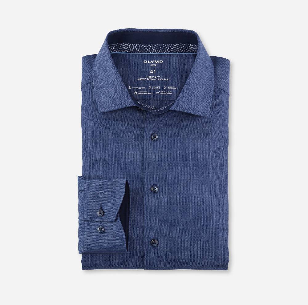 Olymp Camicia olymp blu marine dynamic flex modern fit