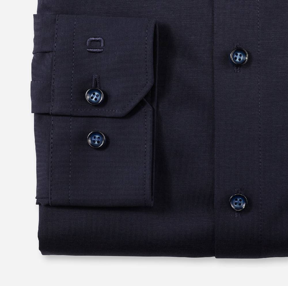 Olymp Camicia Olymp Blu Scuro In Jersey Super Slim Fit